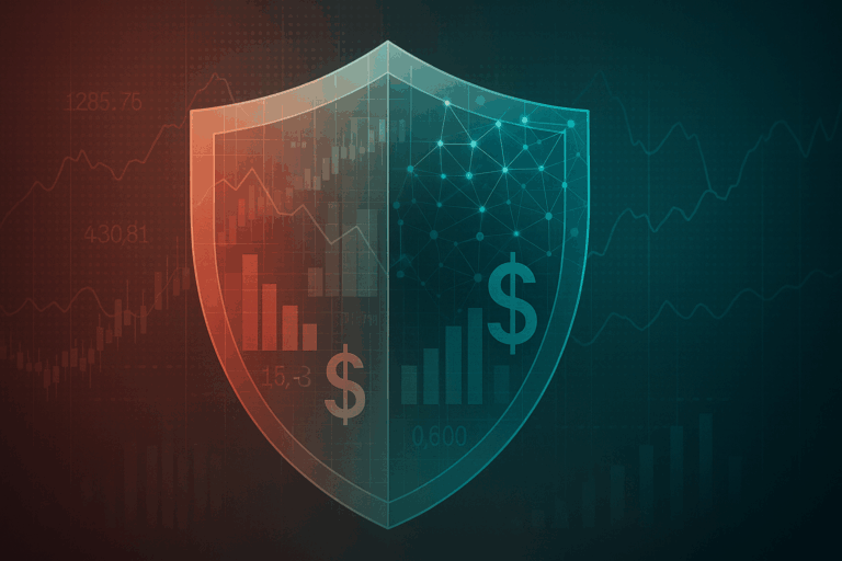 Abstract representation of margin protection through AI-powered value justification