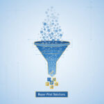 Conceptual visualization of buyer-first evaluation framework filtering AI sales tools